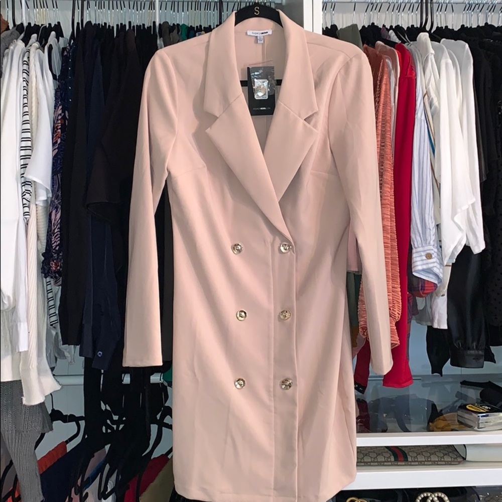Light pink blazer dress